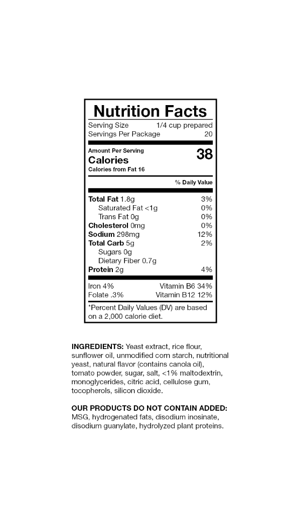 Gluten Free & Vegan Cheese Flavored Sauce Mix